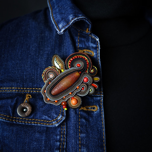 broszki Autumn Garden- broszka soutache