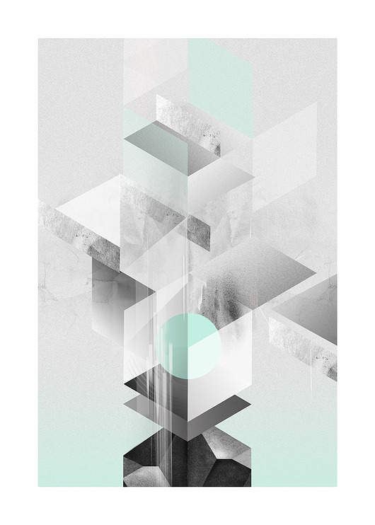Autorska grafika Geometric mint, PLIK PRINTLOVE