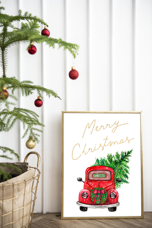 grafiki i ilustracje PLAKAT zimowy Plakat świąteczny Merry Christmas