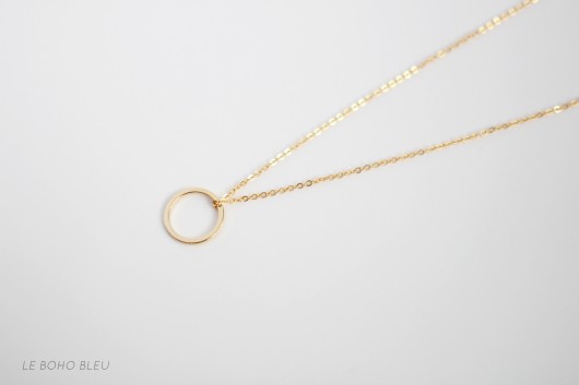 16k Gold Plated Flat Karma Necklace Le Boho Bleu