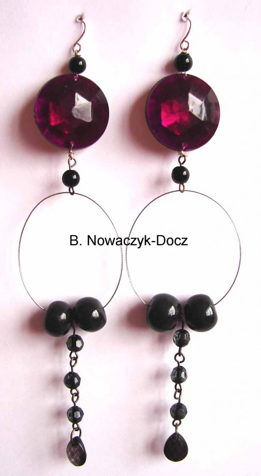 kolczyki &quot;bordowe kwiaty&quot; aniaibasia