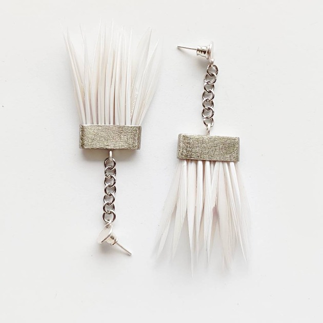 kolczyki z piórami PIÓRKO kolczyki