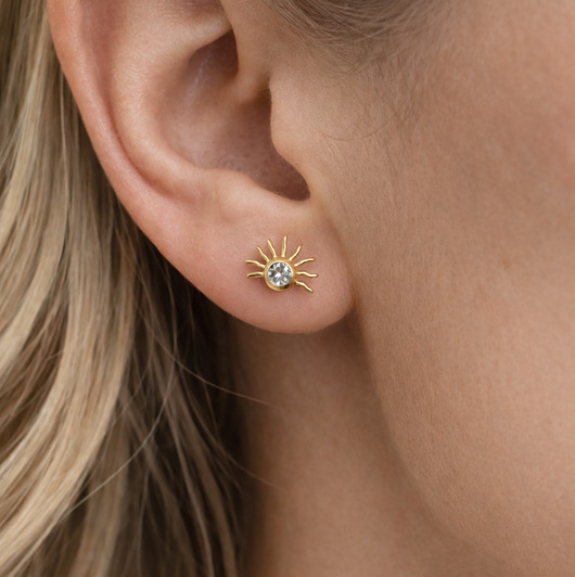 kolczyki srebrne Srebrne kolczyki  z cyrkonią , eleganckie  sztyfty, kolczyki słońce