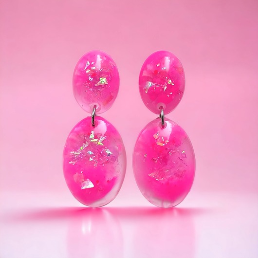 kolczyki z żywicy BARBIE : UNIKATOWE kolczyki z żywicy IV