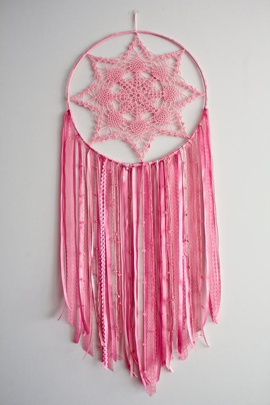 łapacze snów Rożowy łapacz snów Dream catcher