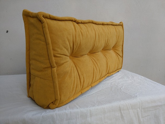 pufy do siedzenia Zagłówek Materac francuski futon Poducha Pikowana kolor Musztarda