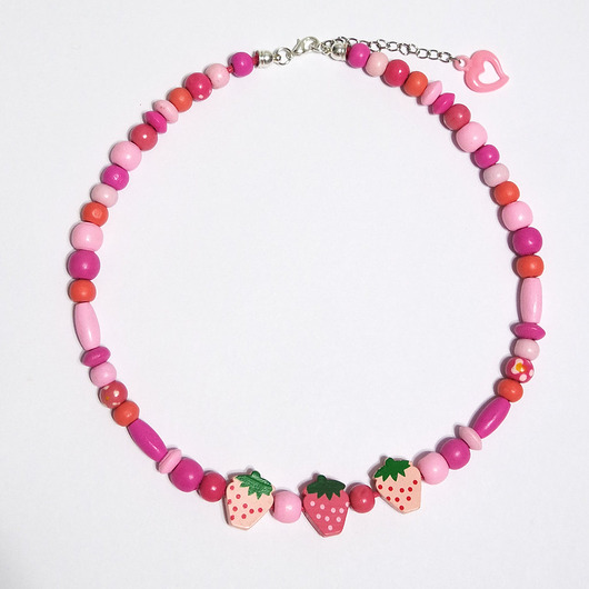 korale Korale - Truskawki -  drewniane, krótkie