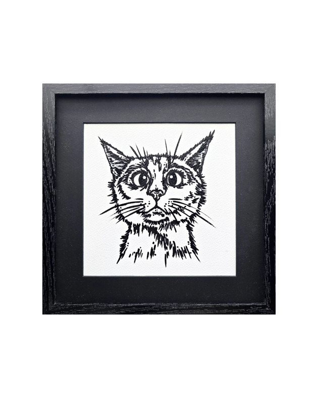 obrazy Funny Cat 2 - 20x20cm - ręcznie malowany akrylami