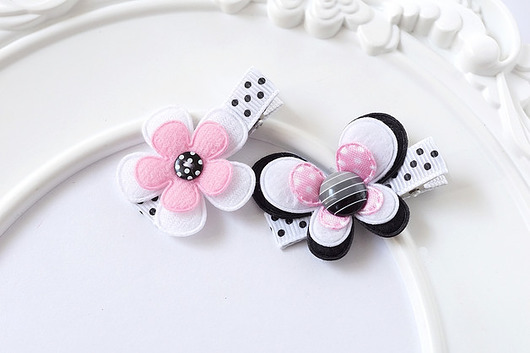 SPINKI DO WŁOSÓW FILIPOLA Pink Love KWIAT MOTYL FILIPOLA