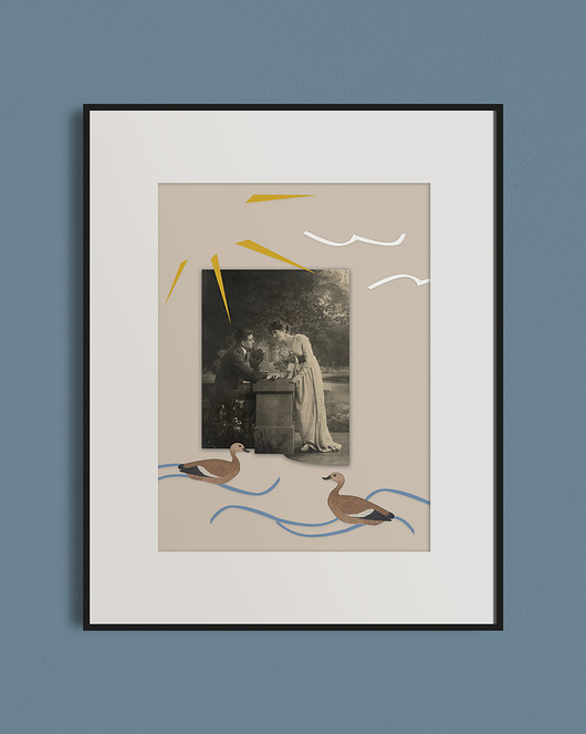 Kolaż,plakat dekoracyjny ZAKOCHANI Into collage
