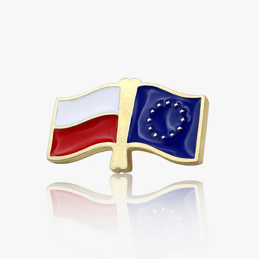 przypinki Pins ''Flaga Polski i Unii Europejskiej''