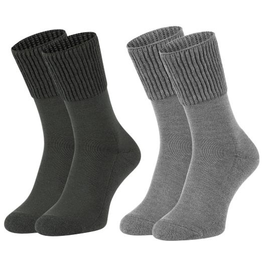 skarpetki damskie Zestaw 2 par skarpet bezuciskowych z wełny MERINO khaki i szare