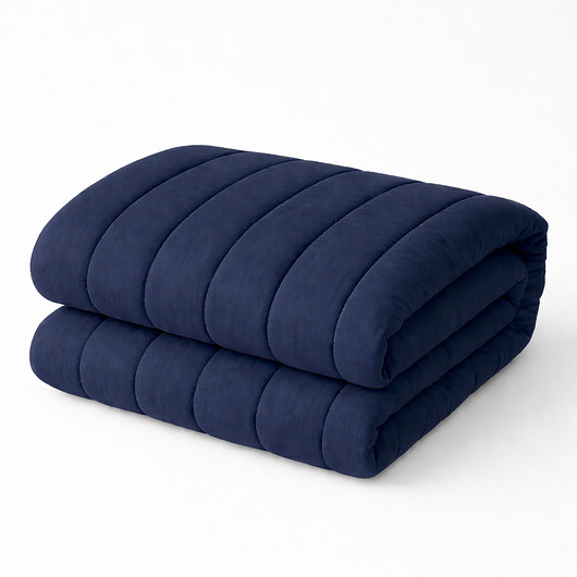 tekstylia - różne Kołdra bezposzewkowa bawełniana, granat - 180x200cm