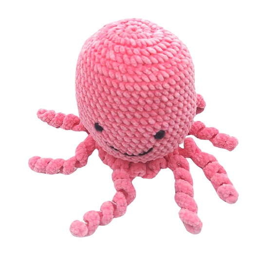 misie i maskotki Różowa Maskotka Meduza Ręcznie Robiona na Szydełku 34 cm