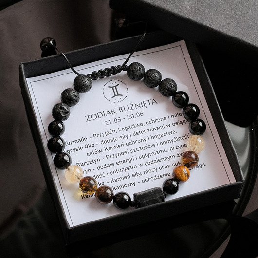 biżuteria męska Bransoletka Bliźnięta Męska Dla Bliźniąt Prezent Znak Zodiaku Zodiak