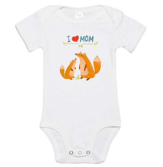 leśne body dla dziecka. i love mom - liski Love Life and Forest