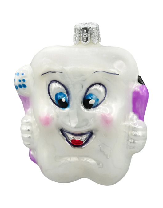 ozdoby choinkowe Bombka choinkowa: Ząbek z pastą i szczoteczką: fioletowy