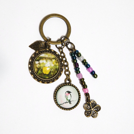 breloki Breloczek - Żółty kwiat, ptaszek