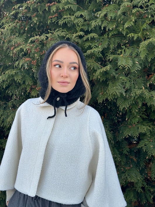 czapki damskie Balaclava kominiarka czapka kaptur z ozdobnym guzikiem