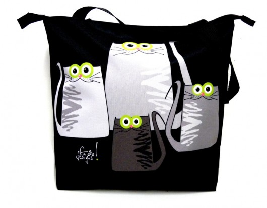 Duża torba na zamek z autorskim motywem:) Gaul Designs