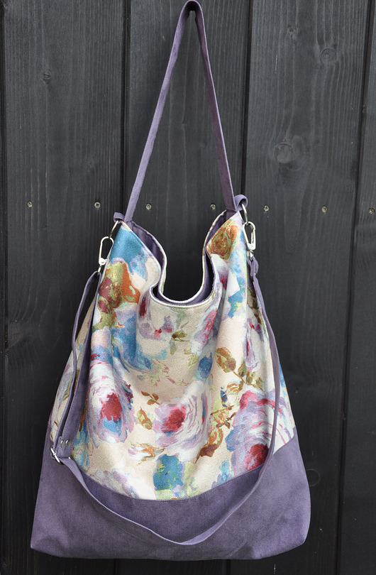 Torba hobo - akwarelowe kwiaty PRACOWNIA 166