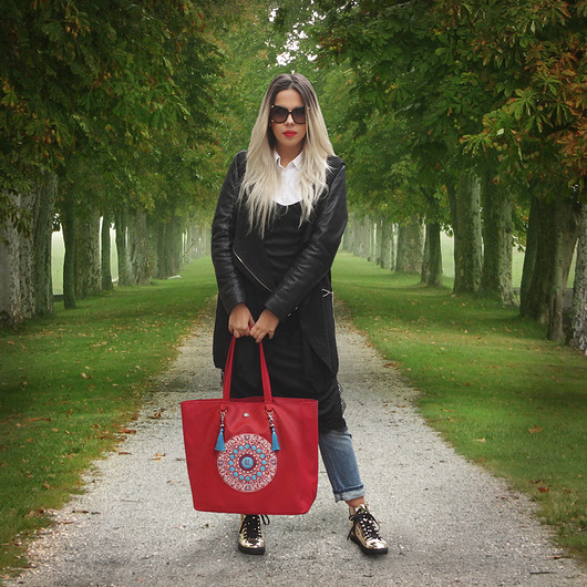 Torba OCEAN MANDALA RED XL - shopper etno Bags of OZ