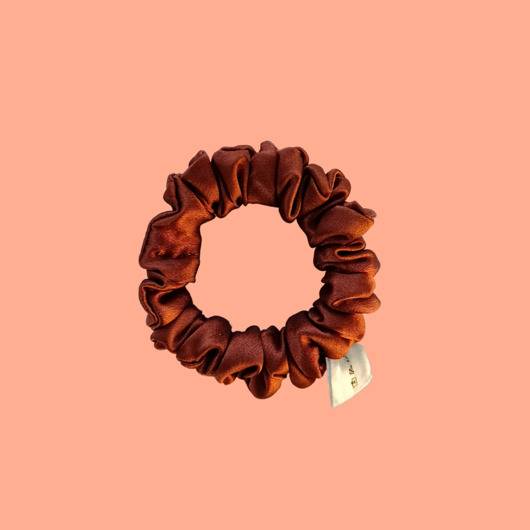 gumki do włosów Gumka jedwabna, scrunchie, gumka do włosów miedziany zachód MINI