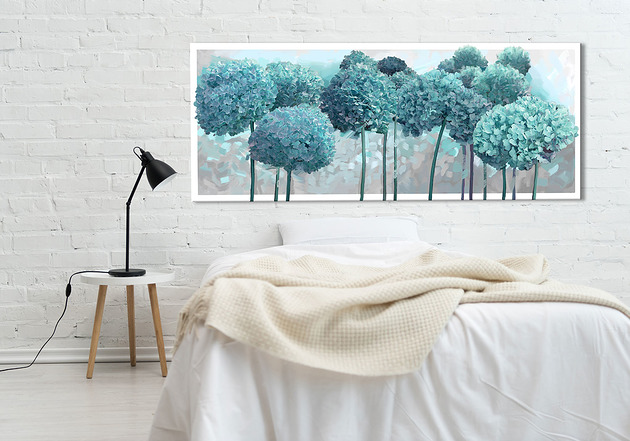 obrazy Obraz na płótnie TURKUSOWE HORTENSJE- 150x60cm