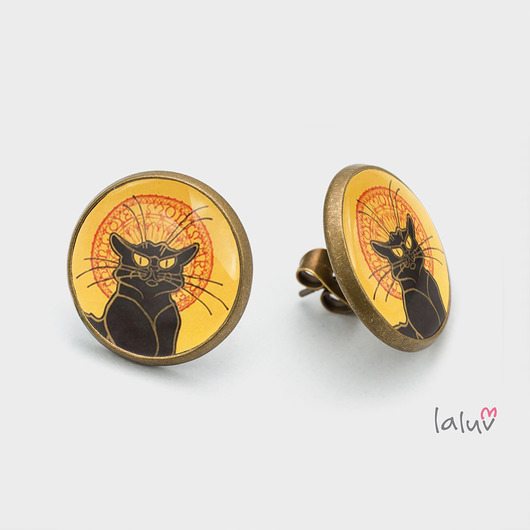 Kolczyki sztyfty LE CHAT NOIR laluv