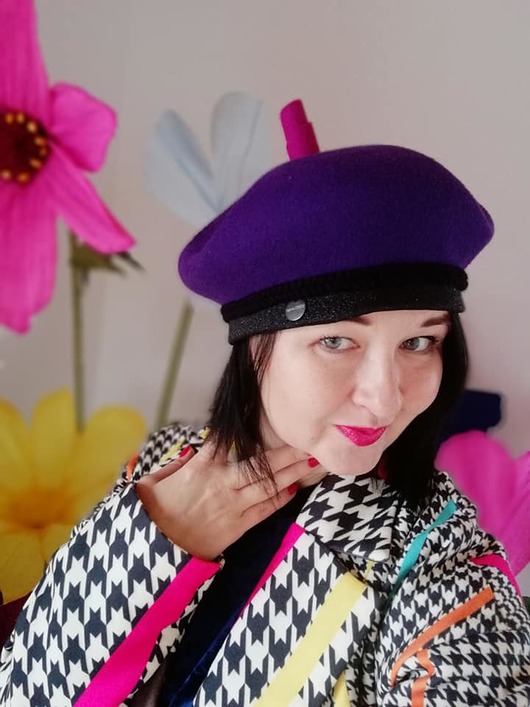 kapelusze damskie Fioletowy beret