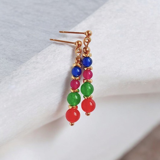 kolczyki z kamieniami Kolczyki : summer collection : 40mm : kolorowe