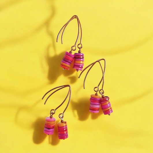 kolczyki z kamieniami Kolczyki : SUMMER energy: masa perłowa : dłuższe