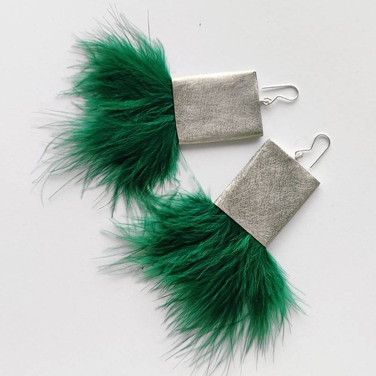 kolczyki z piórami PIÓRKO kolczyki