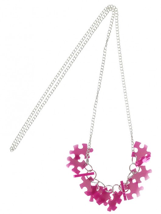 PuzzLove DeLuxe/ necklace S / fuksja Monika Roth