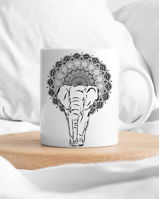 kubki Kubek z mandalą "Mandala nr 23, Słoń"
