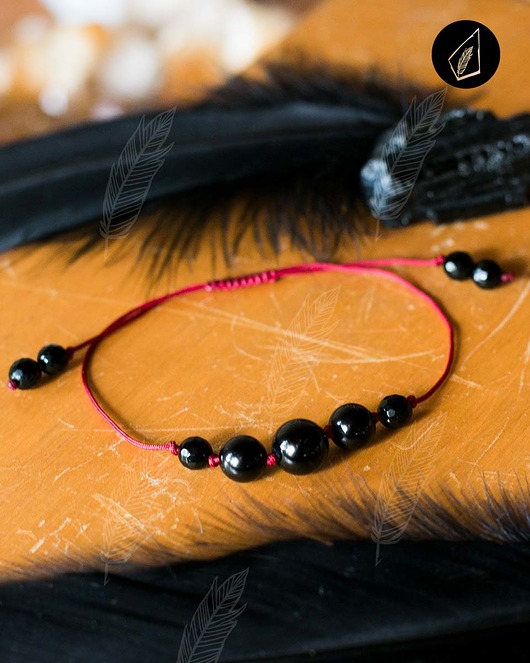 bransoletki z kamieni naturalnych Bransoletka Ochronna Turmalin Onyx Czerwona