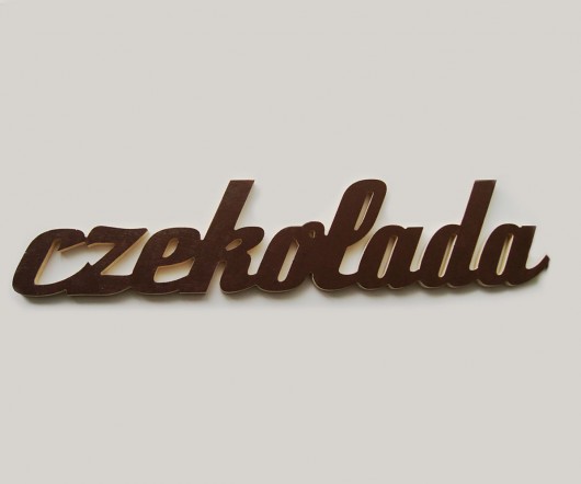 Drewniany napis czekolada Rabose Workshop