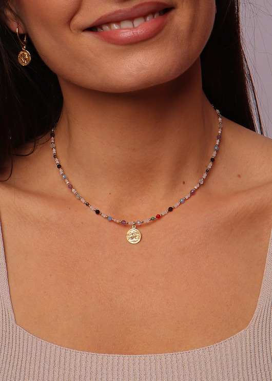 naszyjniki - inne Naszyjnik Znak Zodiaku Ryby Kamienie Naturalne z Zawieszką