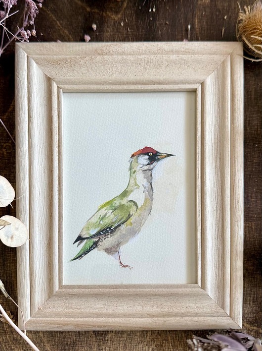 obrazy Ręcznie malowany obrazek "Dzięcioł"