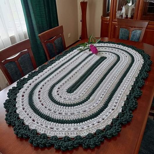 obrusy i serwetki Bieżnik owalny ze sznurka bawełnianego 90cmx145cm