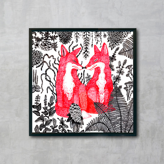 PLAKAT LISY 30x30 cm Kasia Walentynowicz