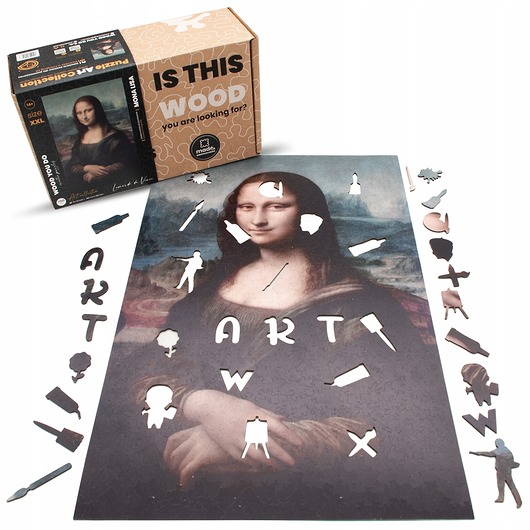 puzzle dla dzieci Puzzle drewniane MONA LISA Leonardo Da Vinci 700 el wyjątkowe kształty XXL