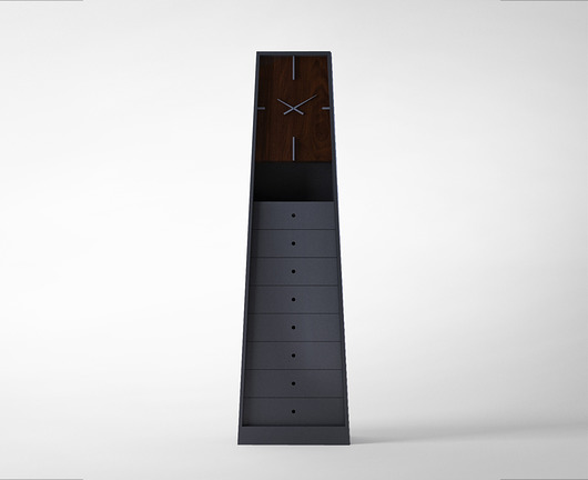 Alfa CLOCK  zegar podłogowy, stojąc z szufladami Furia Design