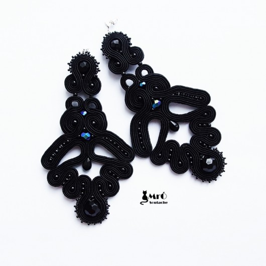 Black Magic - karnawałowe kolczyki soutache Mró Soutache
