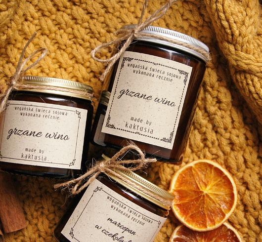 świeczniki i świece GRZANE WINO - świeca sojowa 180ml