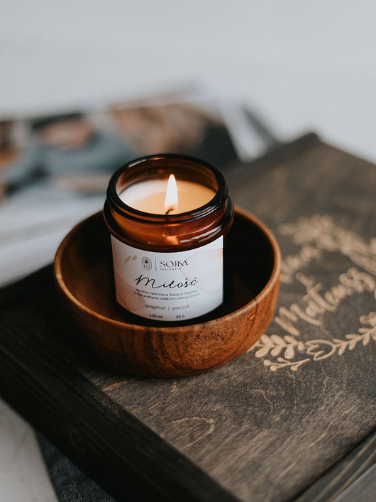 świeczniki i świece Świeca sojowa w słoiku Miłość 120 ml