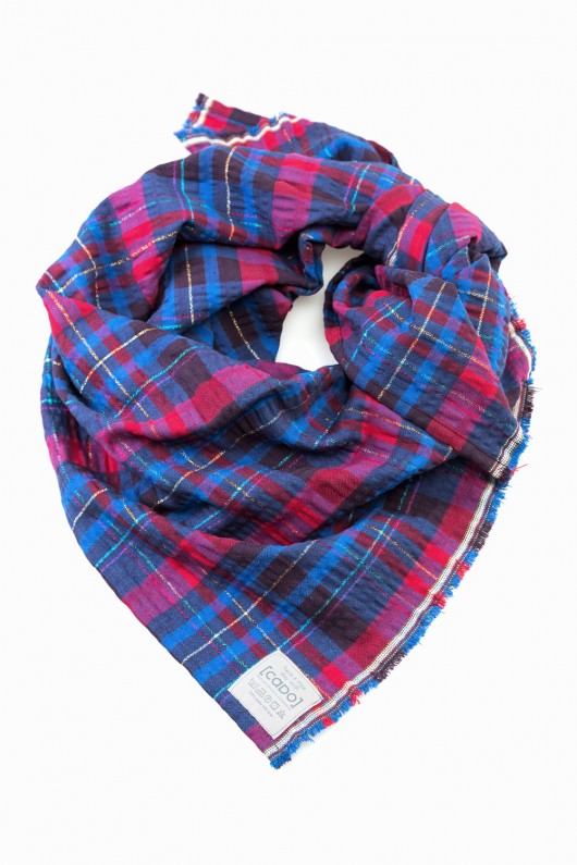 Chusta w Kratkę Oversize Skórzana Bransoletka BL CADOaccessories