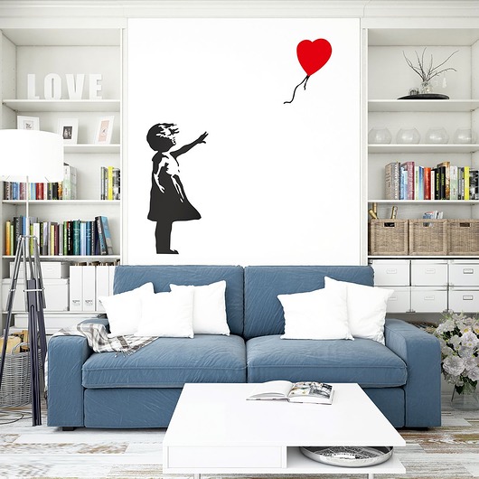 Naklejka Dziewczynka z Balonikiem Sercem Banksy trochę na ścianę