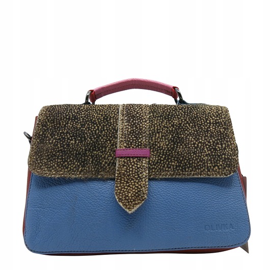 torby na ramię Torebka klasyczna skórzana na ramię pasek na klapce oryginalna OLIVKA