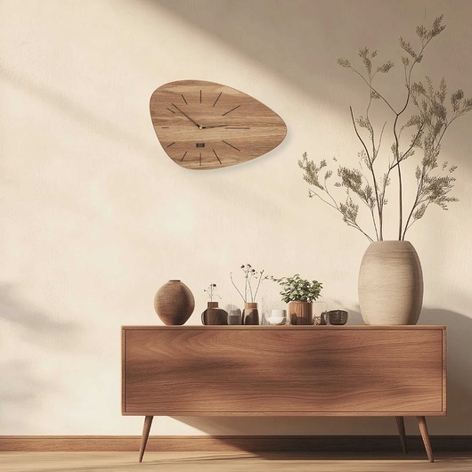 zegary Zegar ścienny drewniany,  unikat w stylu lat 50-tych